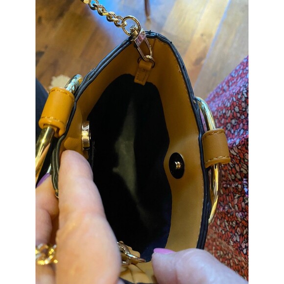 Co Lab Bangle Tote Bucket Vegan Tan w/ Gold Chain Purse Bag by Christopher Kon - Picture 9 of 11